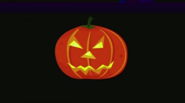 Cadılar Bayramı Karikatürü Balkabağı Arızalı Fx Animasyon / 4k animasyon Mutlu Cadılar Bayramı Jack O 'Lantern Balkabağı karakteri Ekim aylarında klasik efektli