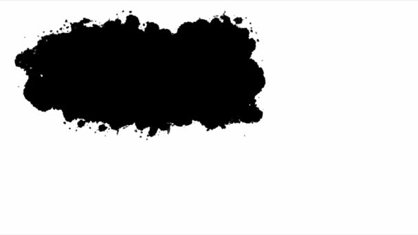 Ink Splatter Frame Intro Reveal Background Animation Handmade Black White — Stock Video