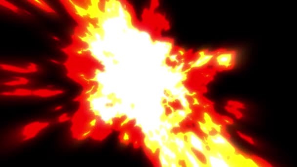 Comic Manga Fire Explosion Energy Effect Animação Poder Colorido Dinâmico — Vídeo de Stock