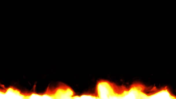 炎の境界線アニメーションのパターン 炎のパターンの下の境界線と燃える炎のFxの4Kアニメーション — ストック動画