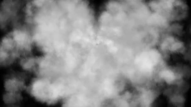 Partículas Humo Explosión Fondo Bucle Animación Humo Blanco Nubes Fondo — Vídeo de stock