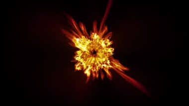 Kozmik Plazma Yangını Patlaması Enerji Fx Kusursuz Döngüsüz Döngüleme / 4k Fantezi görsel fx için renkli güç dinamik kozmik ateş patlaması animasyonu