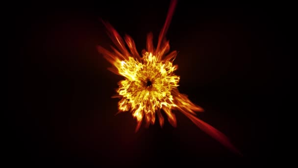 Énergie d'explosion de feu de plasma cosmique Fx boucle sans couture / animation en boucle 4k de puissance colorée dynamique explosion de feu cosmique pour fantaisie visuelle fx 