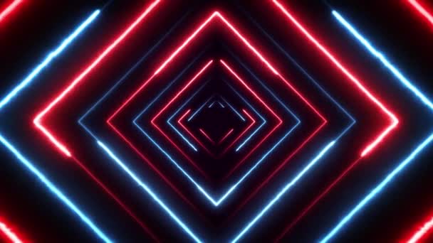 Abstrakcyjne Tło Cyfrowe Neon Polygon Animacja Abstrakcyjnego Cyfrowego Tła Neonowymi — Wideo stockowe