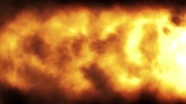 Şok dalgası Meteor Meteor Kuyruklu Yıldızı / 4k animasyonu. Güçlü bir ateş kuyruklu yıldızının patlama dalgası etkisi, sıvı bozulması ve duman türbülansı etkileri.