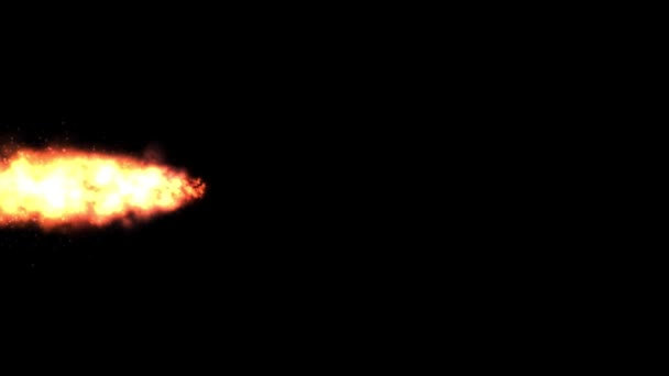 Shockwave Power Fire Meteor Comet Animación Poderoso Cometa Fuego Con — Vídeos de Stock