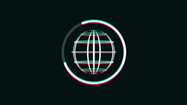 Sphere Logo Icon Technology Glitch Animation Eines Abstrakten Corporate Brand — Stockvideo