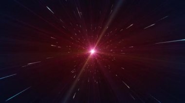 Üst uzay Yıldız Patlaması Arkaplanı: Soyut yıldız arkaplanının Klip / 4k animasyonu