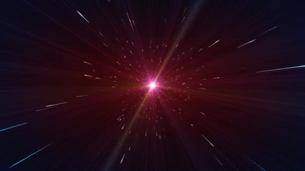 ハイパースペーススターバースト背景抽象的な星の背景のクリップ 4Kアニメーション ハイパースペースに移動速度 — ストック動画