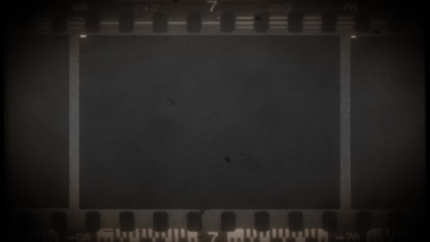 Vintage Old 35Mm Filmstrip Fondo Animación Una Vieja Tira Película — Vídeo de stock