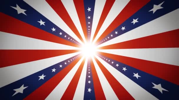 Fourth July American Background Loop Animation Eines Abstrakten Usa Flaggenhintergrundes — Stockvideo