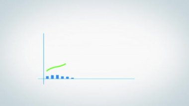 Business Growth And Success Arrow Infographics / 4k animasyonları Artan ok ve çubuk istatistikleri, büyümeyi ve başarıyı sembolize eden, arıza ve gürültü dijital efektleri ile birlikte