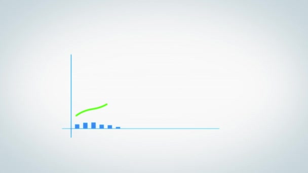 Croissance de l'entreprise et succès Arrow Infographies / animation 4k d'une infographie d'entreprise avec des statistiques de flèche et de barre en hausse apparaissant, symbolisant la croissance et le succès, avec des effets numériques glitch et bruit