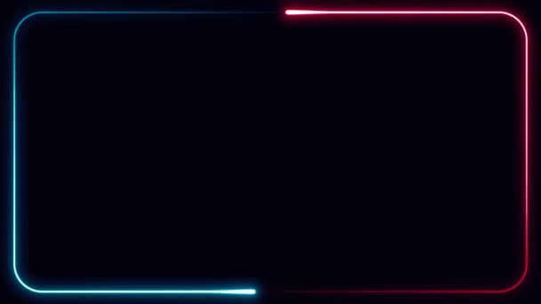 Neon Frameset Lines Tapered Strokes Background Loop Animation Abstract Technology — 비디오