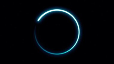 Geometri şekilli soyut bir teknoloji yükleyici simgesinin Işık Vuruşu Şekilleri / 4k animasyonu ile Simge yükleniyor