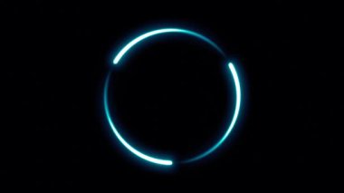 Geometri şekilli soyut bir teknoloji yükleyici simgesinin Işık Vuruşu Şekilleri / 4k animasyonu ile Simge yükleniyor