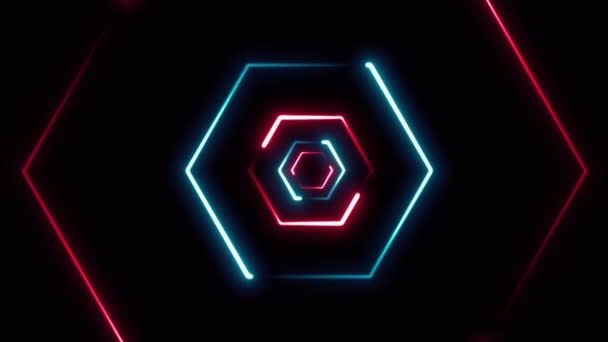 Abstract Neon Light Stroke Background Animation Loop Animation Abstract Technology — стоковое видео