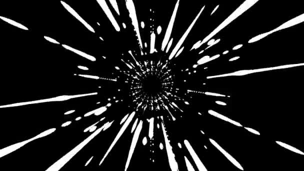 Abstrakcyjna Czarno Biała Graficzna Pętla Tunelowa Vortex Animacja Abstrakcyjnego Tunelu — Wideo stockowe