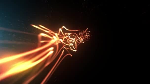 Abstraktní Zářící Světelné Tahy Paprsky Pozadí Smyčka Animace Abstraktního Technologického — Stock video