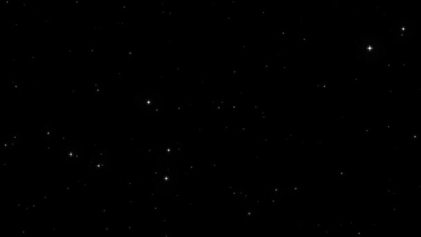 Geceleyin Işıldayan Yıldızlar Gökyüzü Arkaplan Döngüsü Soyut Bir Uzay Animasyonu — Stok video