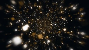 Soyut Altın Fraktal Parçacıklar Fx Arkaplan Döngüsü / 4k Soyut zemin animasyonu Altın fraktal parçacıklar süslemesiz döngüsü