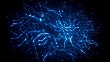 Soyut Teknoloji Chipset Ana Tabaka Animasyon / 4k astrakt bir bilgisayar anakart yonga teknolojisi animasyonu