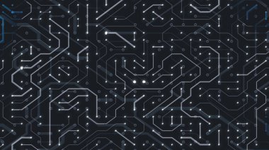Soyut Dijital Hi Tech Chipset Arkaplanı / Anakart yongalı ve parlak ve parlak efektli veri çizgilerine sahip güzel soyut teknoloji arkaplanı