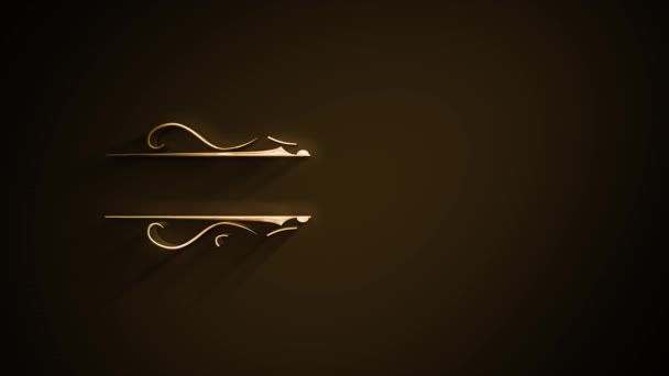 Gold Ornament Banner Background Reveal Animation Animation Elegant Golden Banner — Stock Video