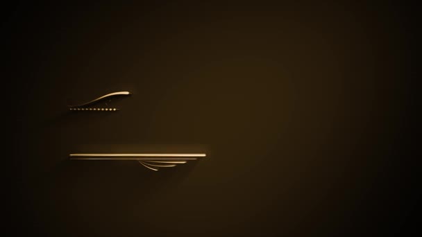 Gold Ornament Banner Background Reveal Animation Animation Φόντο Ένα Κομψό — Αρχείο Βίντεο