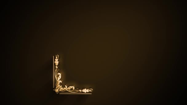 Aur Ornament Banner Fundal Dezvăluie Animație Animație Unui Fundal Elegant — Videoclip de stoc