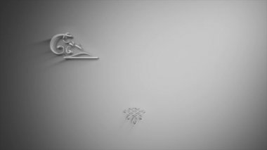 Beyaz Yumuşak Sancak Görüntü Görüntü Animasyonu / 4k Zarif bir el animasyonu Süslü arabesk ve çiçek desenleri ile beyaz afiş arkaplanı çizilmiş