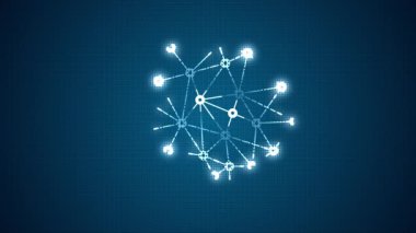 Soyut yüksek teknolojili arka plan fx 'inin 4k animasyonu beyin pleksus otomatikman ortaya çıkarma efekti