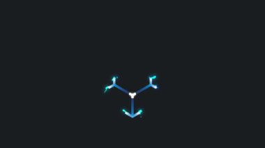 Elektrik desenli elmas simgesi Fx animasyonu / 4k animasyonu ile elektrik desenli elmas simgesi yavaş yavaş ortaya çıkıyor