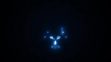 Elektrik desenli elmas simgesi Fx animasyonu / 4k animasyonu ile elektrik desenli elmas simgesi yavaş yavaş ortaya çıkıyor