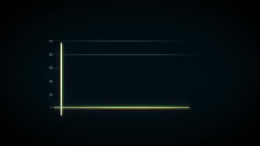 Business Growth And Success Arrow Infographics / 4k animasyonu, yükselen eğriler ve bar istatistiklerinin yer aldığı, büyümeyi ve başarıyı sembolize eden, parlayan ve gürültülü dijital efektlerle gelirleri artıran ve azaltan bir iş bilgisinin animasyonu