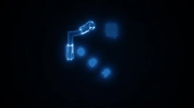 Siber Güvenlik Kalkanı Simgesi Giriş Animasyonu / 4k animasyonu elektrik desenli bir siber yazılım kalkanı güvenlik simgesi