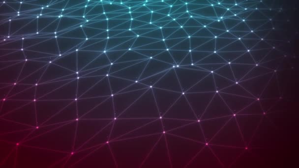 Abstrait Technologie de mouvement des polygones bas / animation 4k d'un fond de technologie de mouvement 3d avec des polygones bas, des lignes et des points