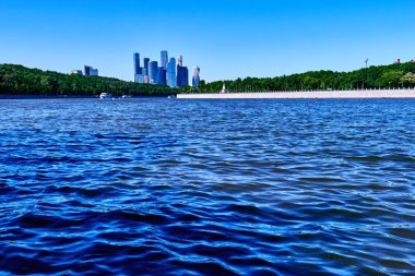 Moskova manzarası. Havadan görünümü. Büyük şehirler, şehir, Cityscape, meşhur mekanlar, uluslararası Simgesel Yapı