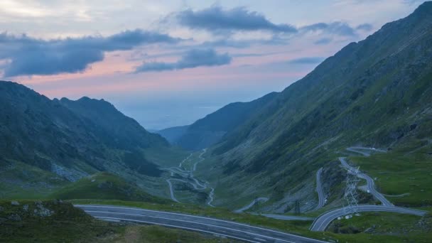 Timelapse of the unique Road of Transfagaraseanu — Stock Video