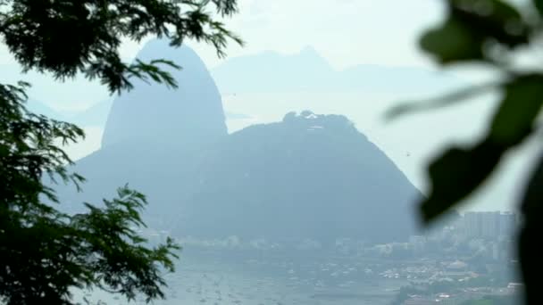 Rio De Janeiro Sugarloaf dağ ve Cityscape — Stok video