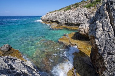 Kefalonia ada sahilleri ve manzara, Yunanistan