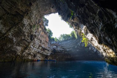 Melissani mağaralar Kefalonia, Yunanistan ada