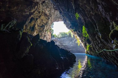 Melissani mağaralar Kefalonia, Yunanistan ada