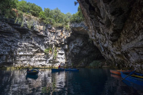 Меліссані печери в Kefalonia острів Греції — стокове фото