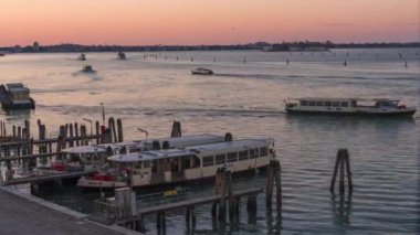 Mart ayında Sunrise Venedik Italya Timelapse 2019