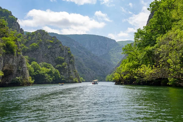 Makedonya Kanyon Matka tekne yolculuğu vadide Telifsiz Stok Fotoğraflar