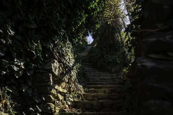 Escalera Camino en el sendero de Monterosso, Cinque Terre, Italia —  Fotos de Stock