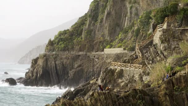 Riomaggiore i Cinque Terre, provinsen La Spezia i regionen Ligurien, norra Italien — Stockvideo