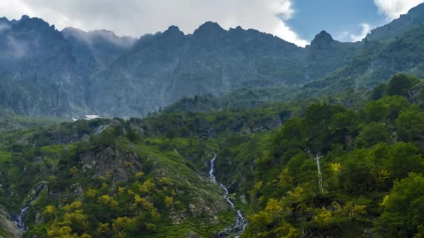 Lago della Rovina - Lago en los Alpes Italianos Entracque Timelapse — Vídeos de Stock