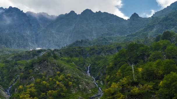 Lago della Rovina - jezero v italských Alpách Entracque Timelapse — Stock video